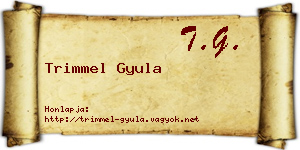 Trimmel Gyula névjegykártya